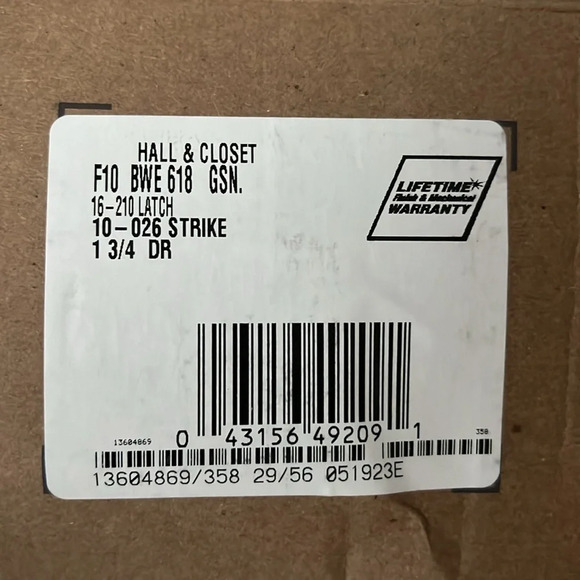 Schlage F10 BWE 618 GSN Bowery Passage Knobset Greyson Rosette Polished Nickel - Picture 10 of 10